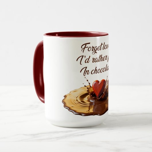 “I’d rather fall in chocolate” Humorous mug Tasse (Vorderseite Links)