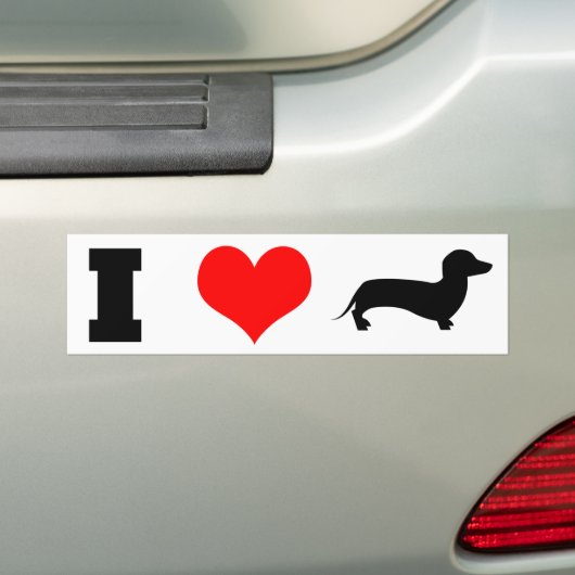 I Dackeln des Herz-(Liebe) Autoaufkleber (Auf Auto)