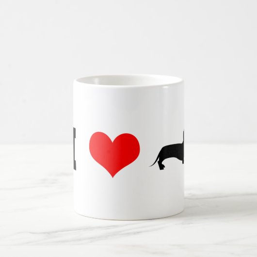I Dackeln des Herz-(Liebe) Kaffeetasse (Mittel)