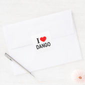 I ❤️ DANGO I LIEBE DANGO I HERZ DANGO QUADRATISCHER AUFKLEBER (Umschlag)