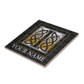 I "Dein Name" keltische Monogramm-Tile aus schwarz Fliese (Seite)