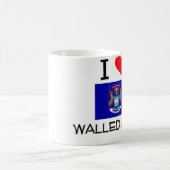 I der Liebe ummauerte Michigansee Kaffeetasse (Mittel)