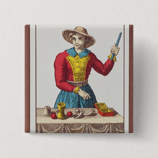 I der Magier, sieben Tarotkarten Button (Vorderseite)