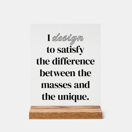 I Design Akryllische Beschriftung Acrylschild (Vorderseite)