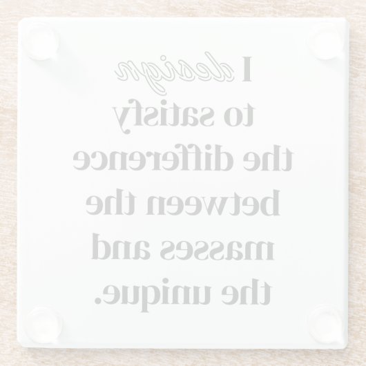 I Design Glass Untersetzer (Rückseite)