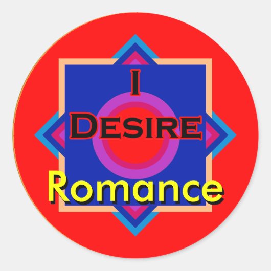 I Desire Romance Runder Aufkleber (Vorderseite)