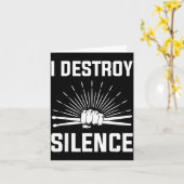 I Destroy Silence Funny Drummer And Drum Player Qu Karte (Gelbe Blume)