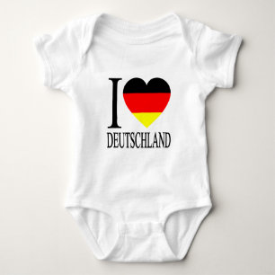 I deutsches Flaggen-Herz LiebeDeutschland Baby Strampler