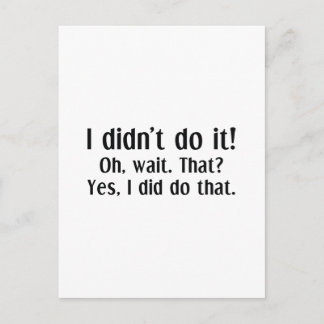 I Didn't Do It Postkarte