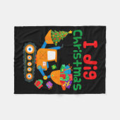 I Dig Christmas Excavator Construction Boys Toddle Fleecedecke (Vorderseite (Horizontal))