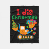 I Dig Christmas Excavator Construction Boys Toddle Fleecedecke (Vorderseite)