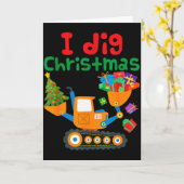 I Dig Christmas Excavator Construction Boys Toddle Karte (Gelbe Blume)