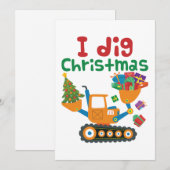 I Dig Christmas Xmas Holiday Excavator Feiertagskarte (Vorne/Hinten)