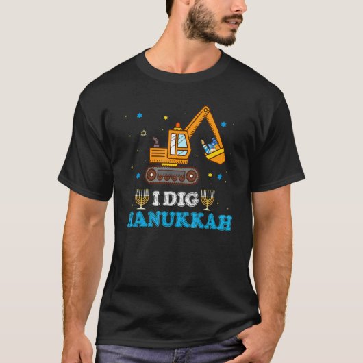 I Dig Hanukkah Excavator Construction Toddler Hanu T-Shirt (Vorderseite)