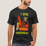 I Dig Hanukkah Krane Bau Kids Chanukah Pa T-Shirt<br><div class="desc">Ich Dig Hanukkah Krane Bau Kids Chanukah Pajamas.</div>