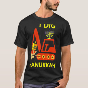 I Dig Hanukkah Krane Bau Kids Chanukah Pa T-Shirt