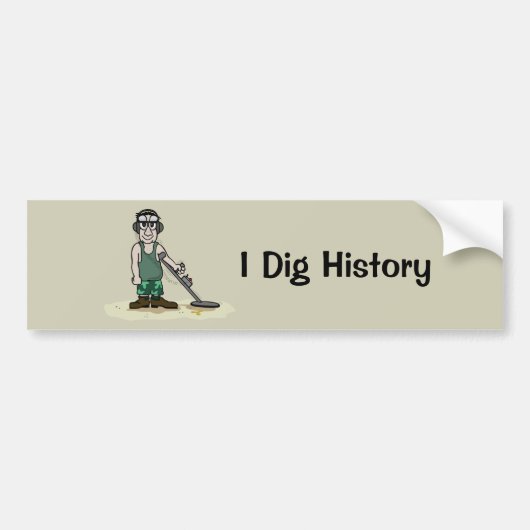 I Dig History Metal Detection Typ Autoaufkleber (Vorne)