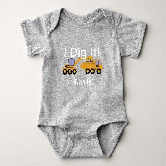 I Dig It Design - Baby Jersey Bodysuit Strampler (Vorderseite)