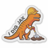 I Dig Jax Dino Sticker (Vorderseite)
