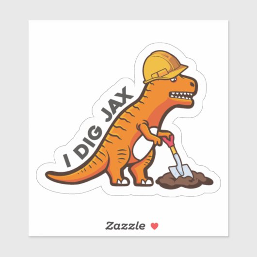 I Dig Jax Dino Sticker (Blatt)