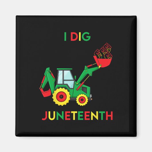 I Dig Juneteenth Fists Tractor Fun Kleinkind Boys Magnet (Vorne)