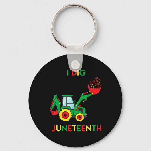 I Dig Juneteenth Fists Tractor Fun Kleinkind Boys Schlüsselanhänger (Vorderseite)