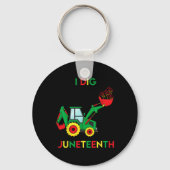 I Dig Juneteenth Fists Tractor Fun Kleinkind Boys Schlüsselanhänger (Rückseite)