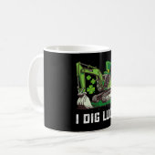 I Dig Luck Excavator St Patrick's Day Irish Kaffeetasse (Vorderseite Links)