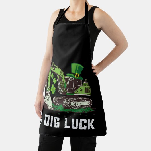I Dig Luck Excavator St Patrick's Day Irish Schürze (InSitu)