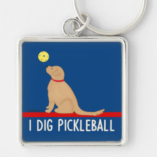 I Dig Pickleball Golden Retriever Keychain Schlüsselanhänger