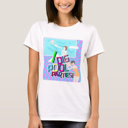 I Dig Pool Party Retro Fun Illustration Art T-Shirt (Vorderseite)