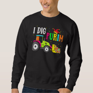 I Dig Purim Hamantaschen Tractor Jüdische Kleinkin Sweatshirt