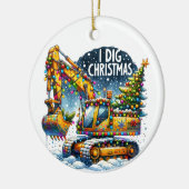 I Dig Weihnachtsbau Keramik Ornament (Links)