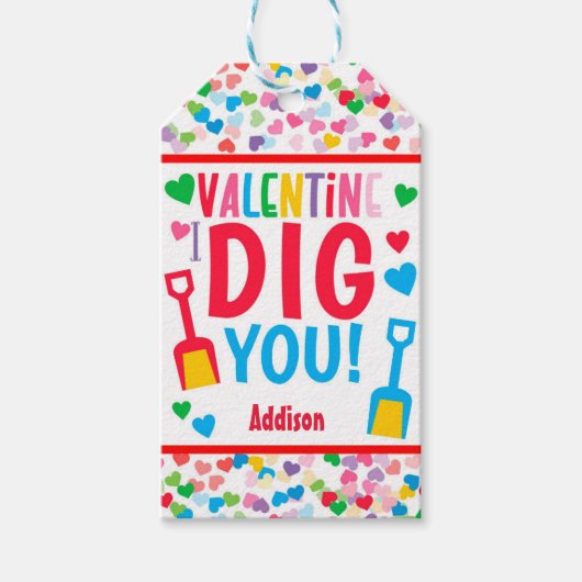 I Dig You Shovel Valentine School Geschenk Classic Geschenkanhänger (Vorderseite)