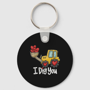I Dig You Traktor Construction Herz Love Valent Schlüsselanhänger