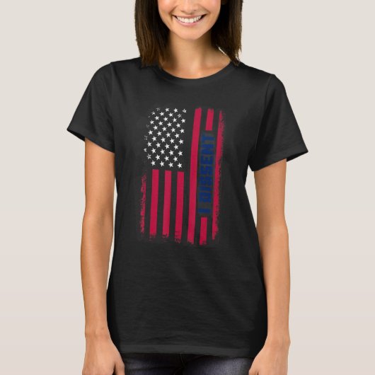 I divergierende US Flag Womens Strong Statement I  T-Shirt (Vorderseite)