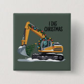 I Diving Christmas Grabator Santa Boy Funny Kids Button (Vorderseite)