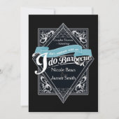 I DO BARBECUE GRILLEN Elegante Schwarz-Weiß-Verlob Einladung (Vorderseite)