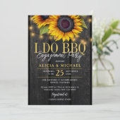 I DO BBQ rustic sunflower engagement party Einladung (Stehend Vorderseite)