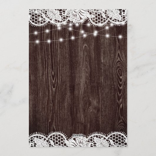 I DO BBQ rustic wood lace engagement party Einladung (Rückseite)