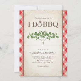 I Do BBQ Wedding Invitations Red Gingham Pattern Einladung