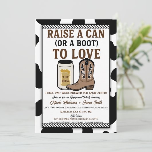 "I Do Brew" Western-Partnerin Einladung (Stehend Vorderseite)