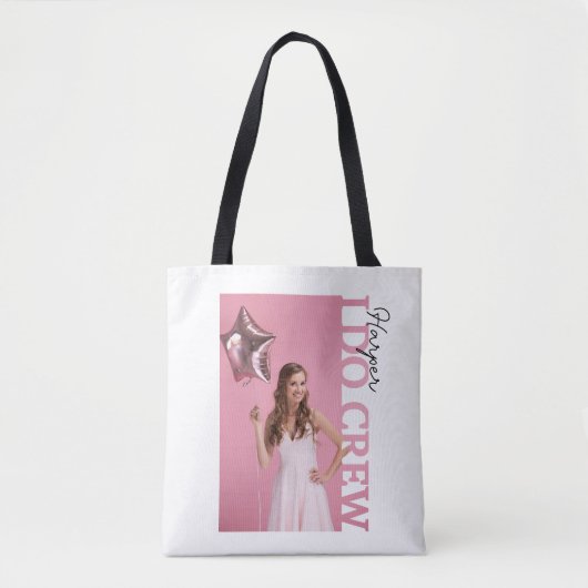 I Do Crew Bride Party Photo Tote Bag | Personalise Tasche (Vorderseite)