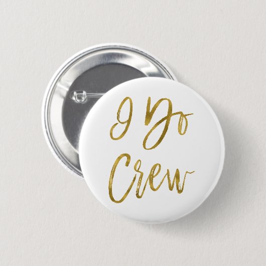 I Do Crew Imitats Gold Foil Junggeselinnen-Abschie Button (Vorne & Hinten)