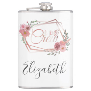 I Do Crew Rosa Blüten Blush Rosa Blumen Grünzeug Flachmann
