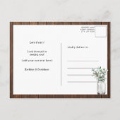 I Do Elegant Eucalyptus Mason Jar Engagement Party Einladungspostkarte (Rückseite)