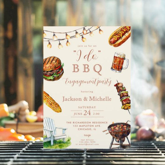 I DO GRILLEN barbeque Verlobungsparty Einladung