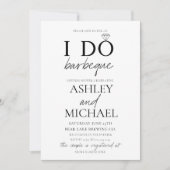 I DO GRILLEN Black & White Simple Script Foto Dusc Einladung (Vorderseite)