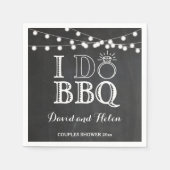 I DO GRILLEN Chalkboard Wedding Engagment Napkin Serviette (Vorderseite)