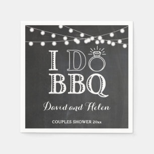 I DO GRILLEN Chalkboard Wedding Engagment Napkin Serviette